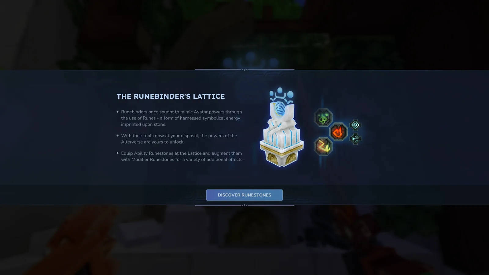 The Runebinder's Lattice screen where Hytale Runestones are placed.